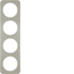 Рамка 4-а нержавіюча сталь/полярна білизна, R.1, 10142114