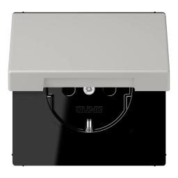 Розетка з заземленням 250V 16A з кришкою та шторками гвинтовий затиск JUNG LC1521BFKIKL205 gris clair 31 (32013)