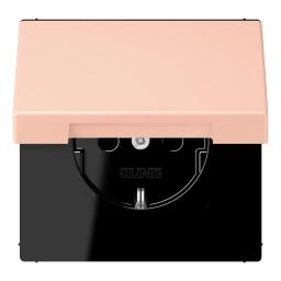 Розетка з заземленням з кришкою та шторками 250V 16A, пружинний затиск JUNG LC1520BFKIKL234 l’ocre rouge clair (32112)