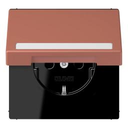 Розетка з заземленням 250V 16A з кришкою, шторками, полем для напису, пружинним затиском JUNG LC1520BFNAKL236 terre sienne brique (32121)