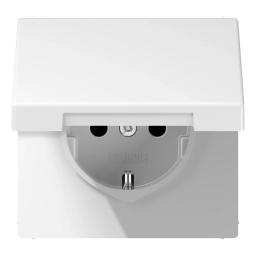 Розетка з з/к з кришкою Jung LS1520KLWW білий