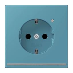 Розетка з заземленням з LED підсвіткою, пружинний затиск JUNG LC1520-OLNW212 céruléen vif (32031)