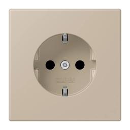 Розетка з заземленням 250V 16A зі шторками та пружинним затискачем JUNG LC1520KI243 ombre naturelle claire