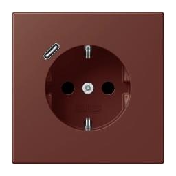 Розетка з заземленням та USB тип C JUNG LC1520-18C235 terre sienne brûlée 31 (32120)
