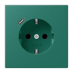 Розетка з заземленням та USB тип C JUNG LC1520-18C216 vert anglais (32040)