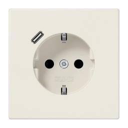 Розетка з з/к і USB-портом типу C, Jung LS1520-18C сл. кістка
