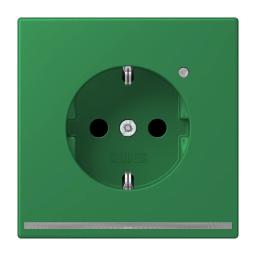 Розетка з заземленням з LED підсвіткою, пружинний затиск JUNG LC1520-OLNW219 vert foncé (32050)