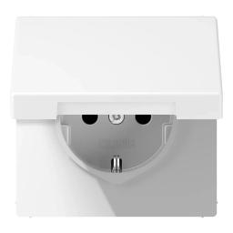 Розетка з з/к з кришкою Jung LS1520BFKLWWM білосніжно матовий