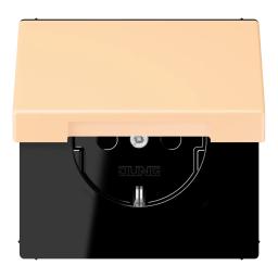 Розетка з заземленням 250V 16A з кришкою та пружинним затискачем JUNG LC1520BFKL223 ocre