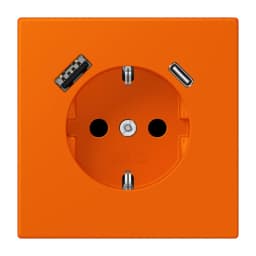 Розетка з заземленням та USB тип AC JUNG LC1520-15CA224 помаранчева (32080)