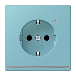 Розетка з заземленням з LED підсвіткою, пружинний затиск JUNG LC1520-OLNW213 céruléen moyen (32032)