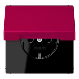 Розетка з заземленням 250V 16A з кришкою та пружинним затиском JUNG LC1520BFKL230 rouge rubia (32101)