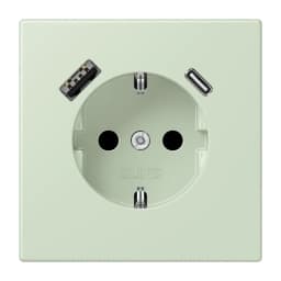 Розетка з заземленням та USB тип AC JUNG LC1520-15CA218 vert anglais pâle (32042)