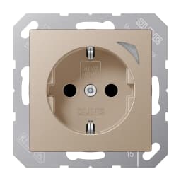 Розетка з заземленням 250В 16А з шторками JUNG HOME Energy BTA1521SECH шампань