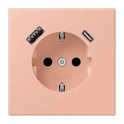 Розетка з заземленням і USB тип AC JUNG LC1520-15CA231 rose clair (32102)