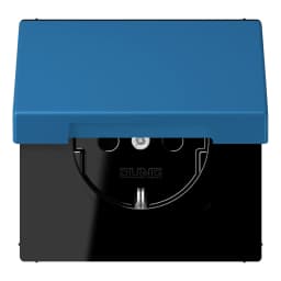 Розетка з заземленням 250V 16A з кришкою та пружинним затискачем JUNG LC1520BFKL211 bleu céruléen 31 (32030)