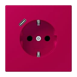 Розетка з заземленням та USB тип C JUNG LC1520-18C230 rouge rubia (32101)