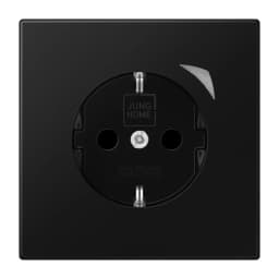 Розетка з заземленням та захистом JUNG HOME BTLS1521SSWM, чорний графіт матовий