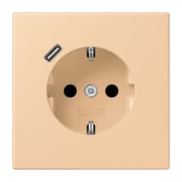 Розетка з заземленням та USB тип C JUNG LC1520-18C237 terre sienne claire 31 (32122)