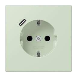 Розетка з заземленням і USB тип C JUNG LC1520-18C218 vert anglais pâle