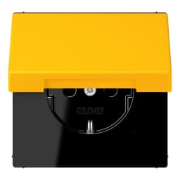 Розетка з заземленням 250V 16A з кришкою та пружинним затискачем JUNG LC1520BFKL263 le jaune vif