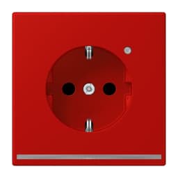Розетка з заземленням з LED підсвіткою, пружинний затиск JUNG LC1520-OLNW227 rouge vermillon 31 (32090)