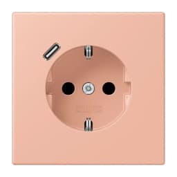 Розетка з заземленням та USB тип C JUNG LC1520-18C231 rose clair (32102)
