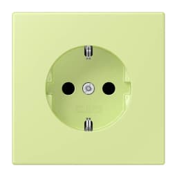 Розетка з заземленням 250V 16A зі шторками гвинтовий затиск JUNG LC1521KI222 vert jaune clair (32053)