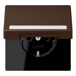 Розетка з заземленням 250V 16A з кришкою, шторками, полем для напису, пружинним затискачем JUNG LC1520BFNAKL239 terre d’ombre brûlée 31 (32130)