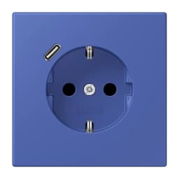 Розетка з заземленням та USB тип C JUNG LC1520-18C206 bleu outremer 31 (32020)