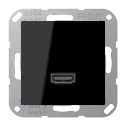 Розетка HDMI 2.0 типу А Jung A550/Flow MAA1112SW, чорна, для передачі відео високої якості