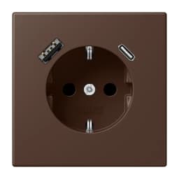 Розетка з заземленням та USB тип AC JUNG LC1520-15CA239 terre d’ombre brûlée 31 (32130)