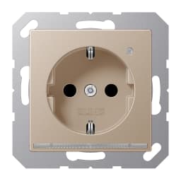 Розетка SCHUKO з LED підсвіткою, JUNG A1520-OCHLNW, колір шампань
