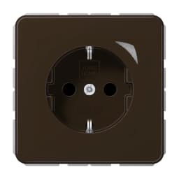 Розетка з заземленням 250В/16А з шторками JUNG HOME Energy BTCD1521SEBR коричнева