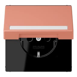 Розетка з заземленням 250V 16A з кришкою, шторками, полем для напису, пружинним затискачем JUNG LC1520BFNAKL233 l’ocre rouge moyen (32111)