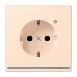 Розетка з заземленням з LED підсвіткою, пружинний затиск JUNG LC1520-OLNW228 rose pâle (32091)