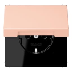 Розетка з заземленням 250V 16A з кришкою та шторками гвинтовий затиск JUNG LC1521BFKIKL234 l’ocre rouge clair