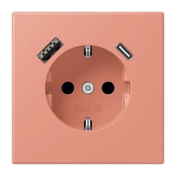 Розетка з заземленням та USB тип AC JUNG LC1520-15CA233 l’ocre rouge moyen (32111)