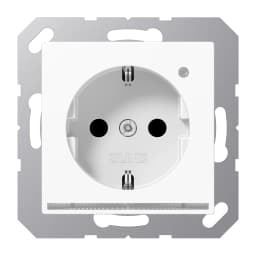 Розетка SCHUKO з LED підсвіткою біла JUNG A1520-OWWLNW