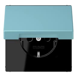 Розетка з заземленням 250V 16A з кришкою та пружинним затиском JUNG LC1520BFKL213 céruléen moyen (32032)