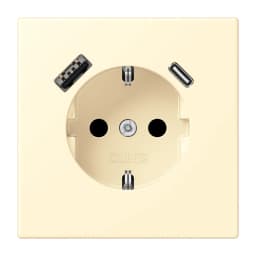 Розетка з заземленням та USB тип AC JUNG LC1520-15CA201 blanc (32001)