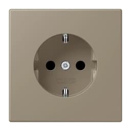 Розетка з заземленням 250V 16A зі шторками гвинтовий затиск JUNG LC1521KI242 ombre naturelle moyenne (32141)