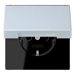 Розетка з заземленням 250V 16A з кришкою та шторками гвинтовий затиск JUNG LC1521BFKIKL209 outremer pâle (32023)