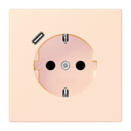Розетка з заземленням та USB тип C JUNG LC1520-18C226 оранжевий pâle (32082)