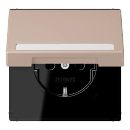 Розетка з заземленням 250V 16A з кришкою, шторками, полем для напису, пружинним затиском JUNG LC1520BFNAKL240 ombre brûlée claire (32131)