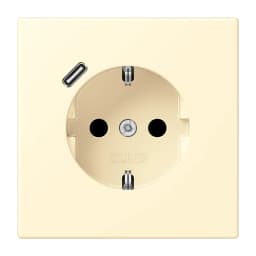 Розетка з заземленням та USB тип C JUNG LC1520-18C201 blanc (32001)