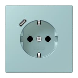 Розетка з заземленням і USB тип C JUNG LC1520-18C214 céruléen clair (32033)