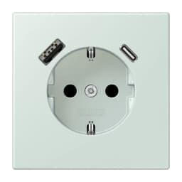 Розетка з заземленням та USB тип AC JUNG LC1520-15CA215 céruléen pâle (32034)