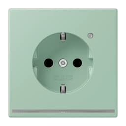 Розетка з заземленням та LED підсвіткою, пружинний затиск JUNG LC1520-OLNW217 vert anglais clair (32041)