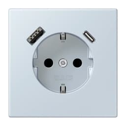 Розетка з заземленням та USB тип AC JUNG LC1520-15CA209 outremer pâle (32023)